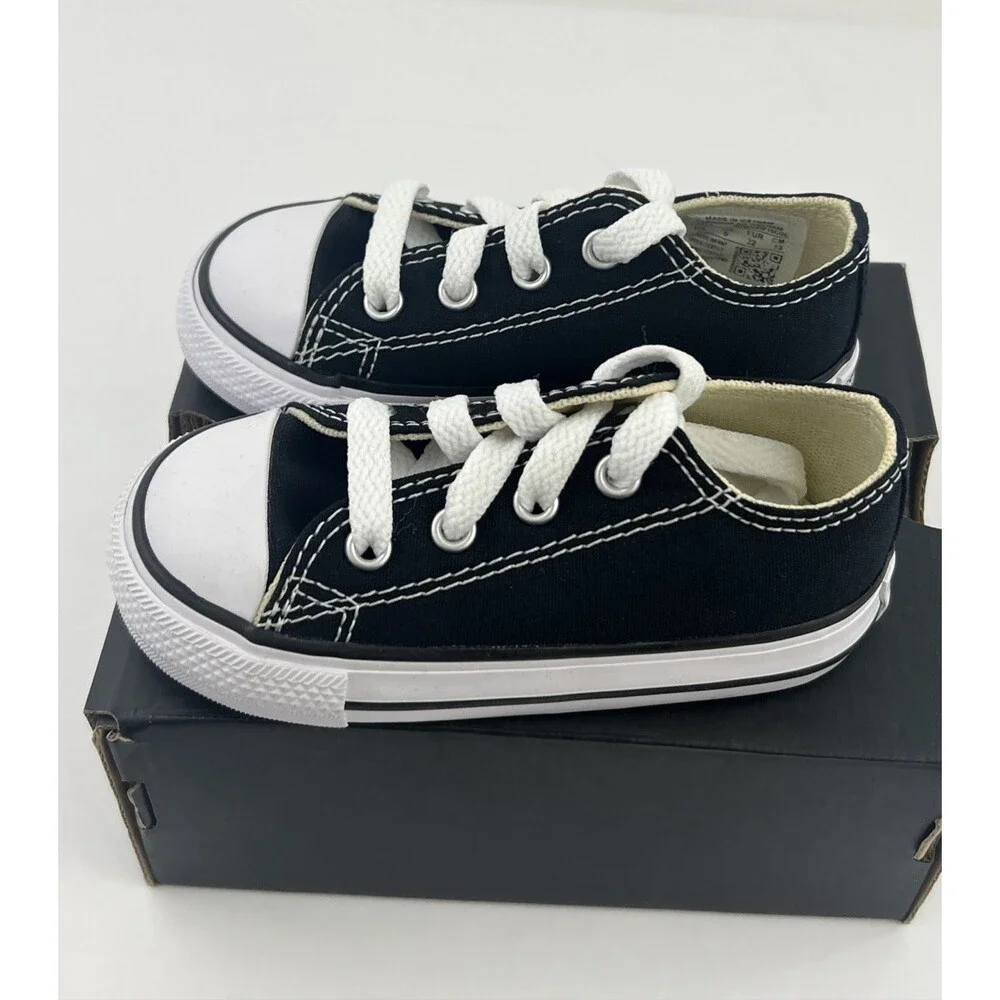 Converse Chuck Taylor All Star Infant Toddler Black Low Top Shoes US 6 NIB 7J235